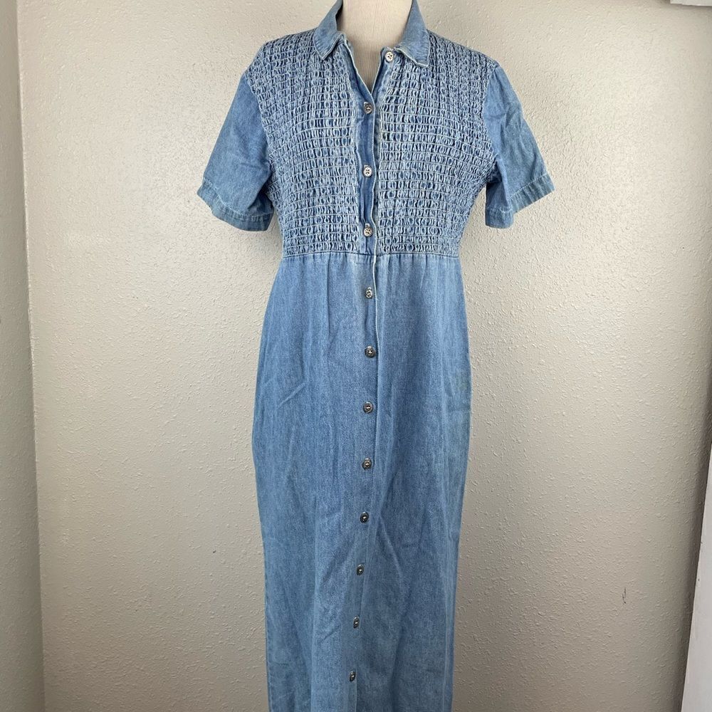 Studio Ease Denim Maxi Skirt Size 10 EUC
